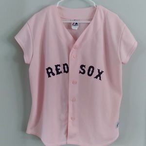 Red Sox Vintage Majestic Genuine Merch pink Jersey
